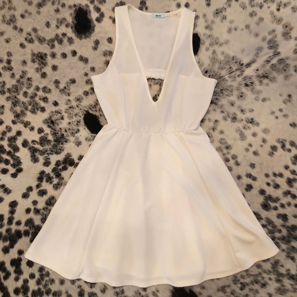 Urban Outfitters white v neck skater dress